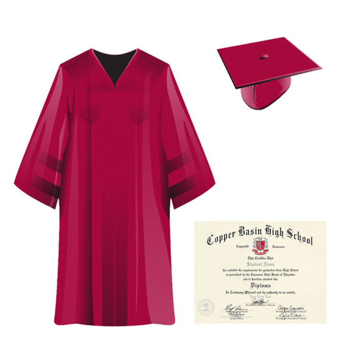 Copper Basin Cap, Gown, & Tassel